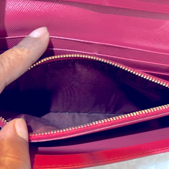 Prada Hot Pink Long Wallet Attached Card/ID Holder with Free Stuff EUC - Picture 10 of 16